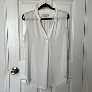 LOFT Women's Cream Sleeveless Blouse